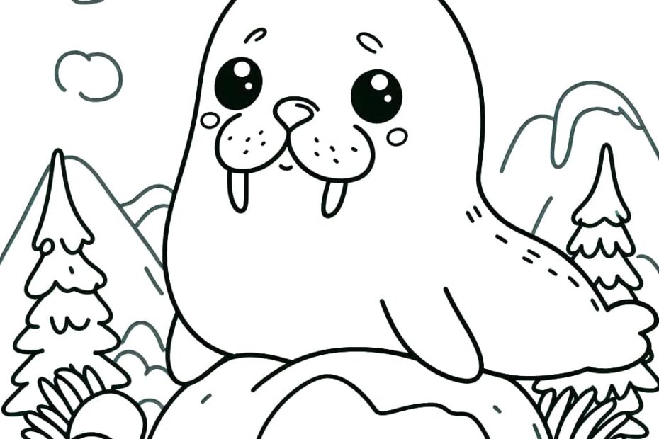 Cute Walrus Printable Coloring Page Download Print Or Color
