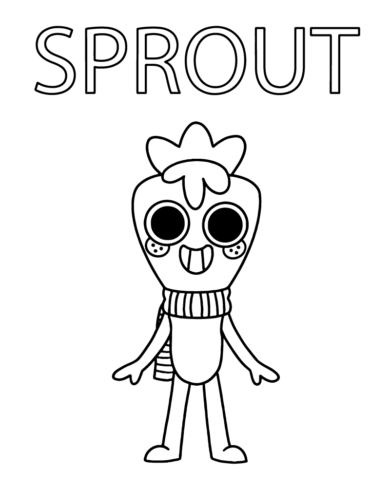 Dandy s World Sprout Coloring Page