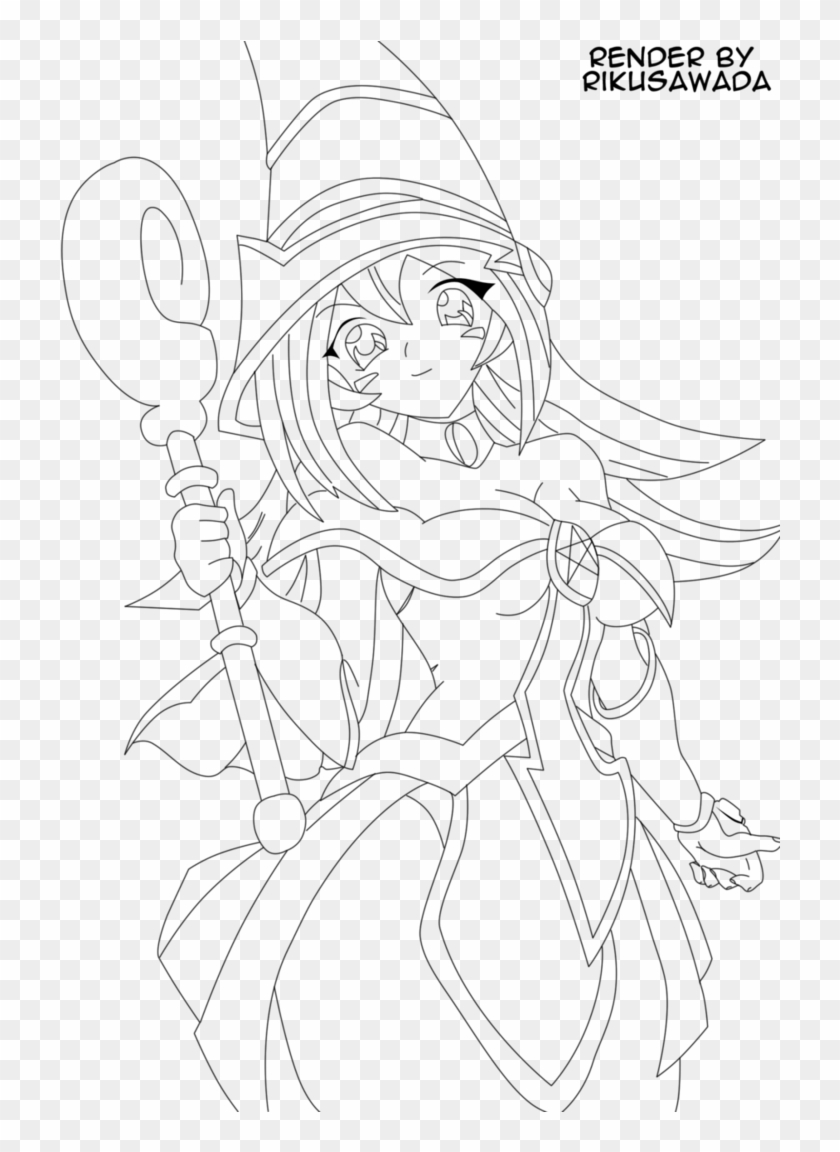 Dark Magician Girl Lineart Dark Magician Girl Coloring Pages Clipart 1348158 PikPng