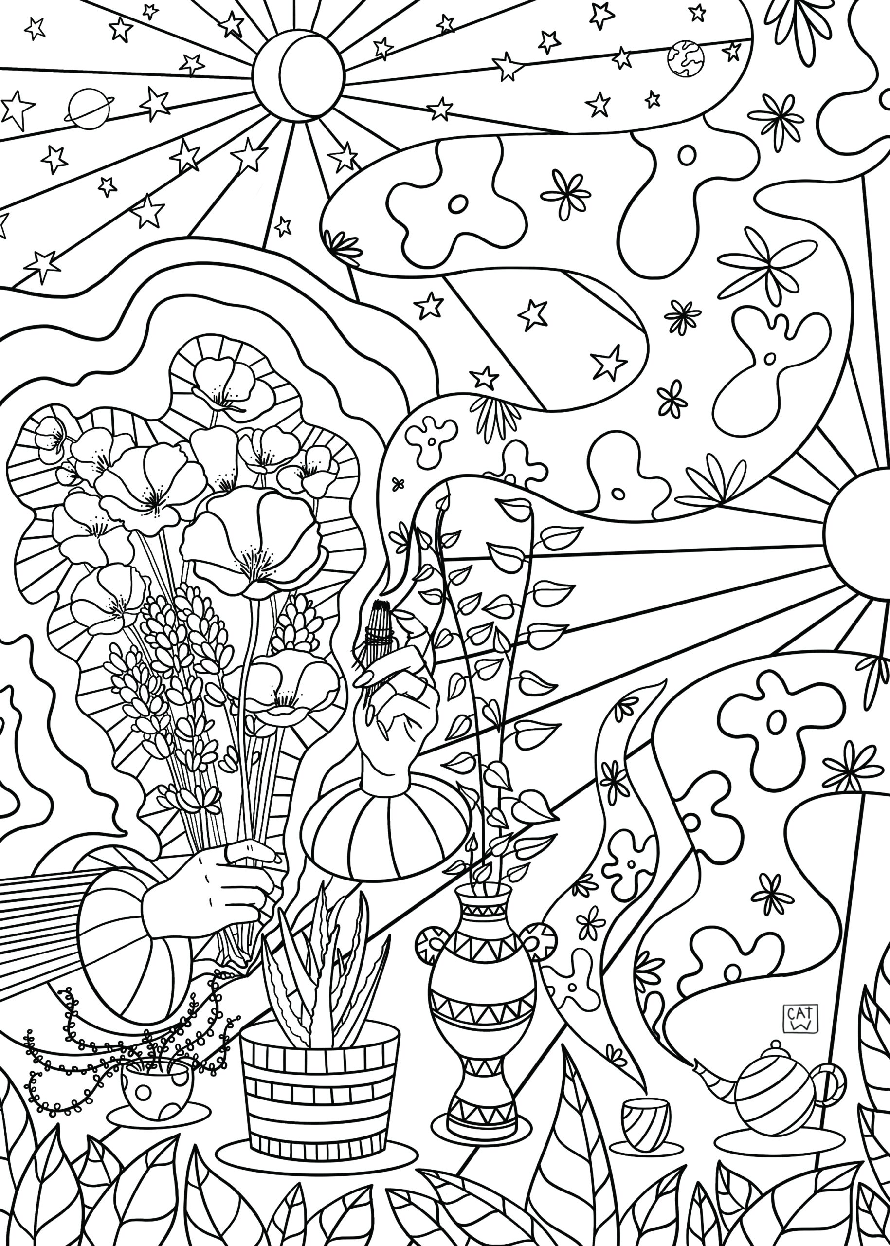 De Stress Coloring Page Womanly Magazine