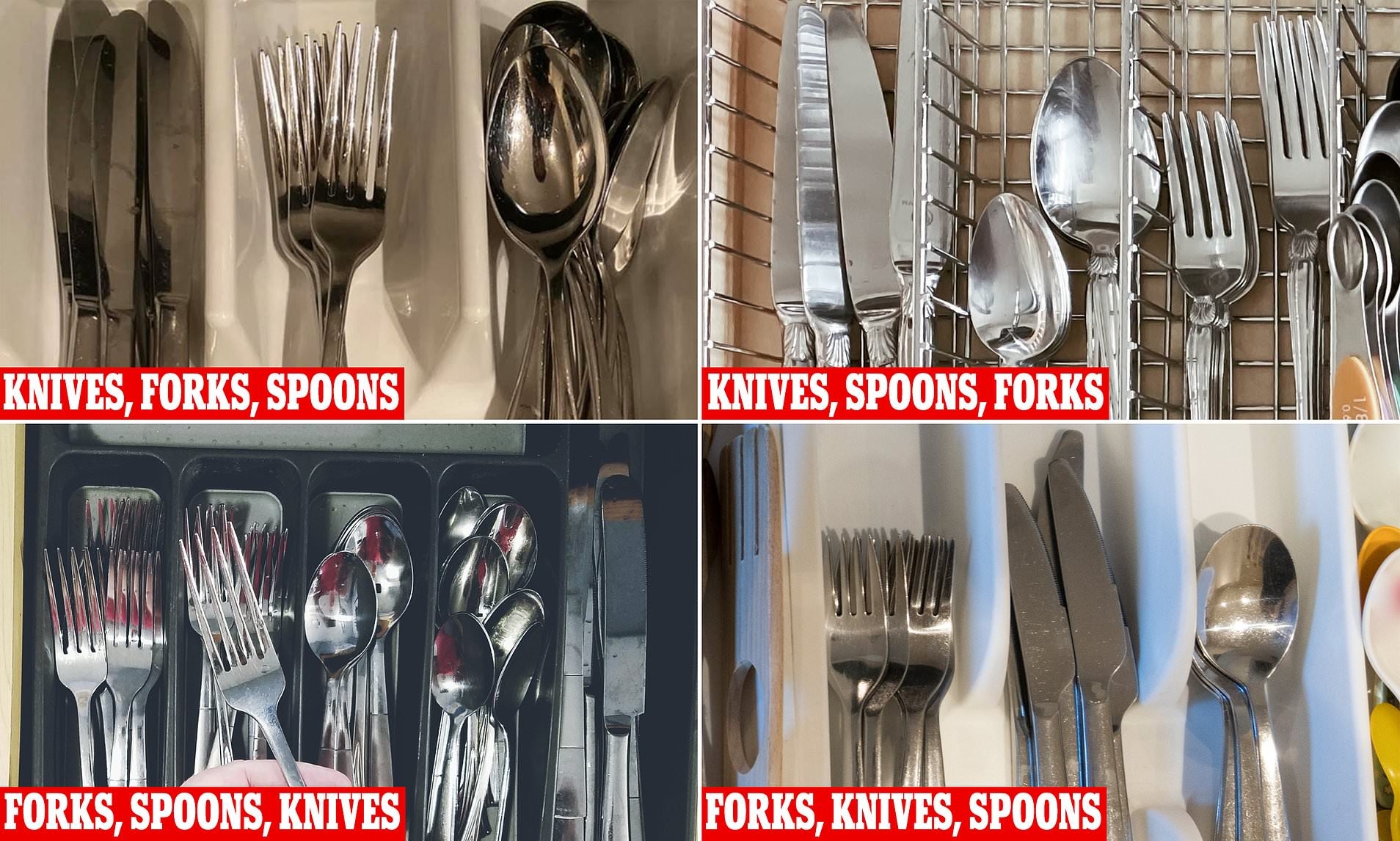 Debate Erupts Over The Right Way To Arrange Your Cutlery Drawer So How Do You Stack Yours Daily Mail Online