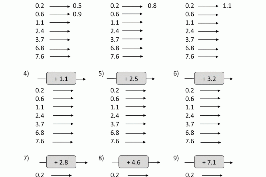 Decimal Addition Worksheets 5th Grade