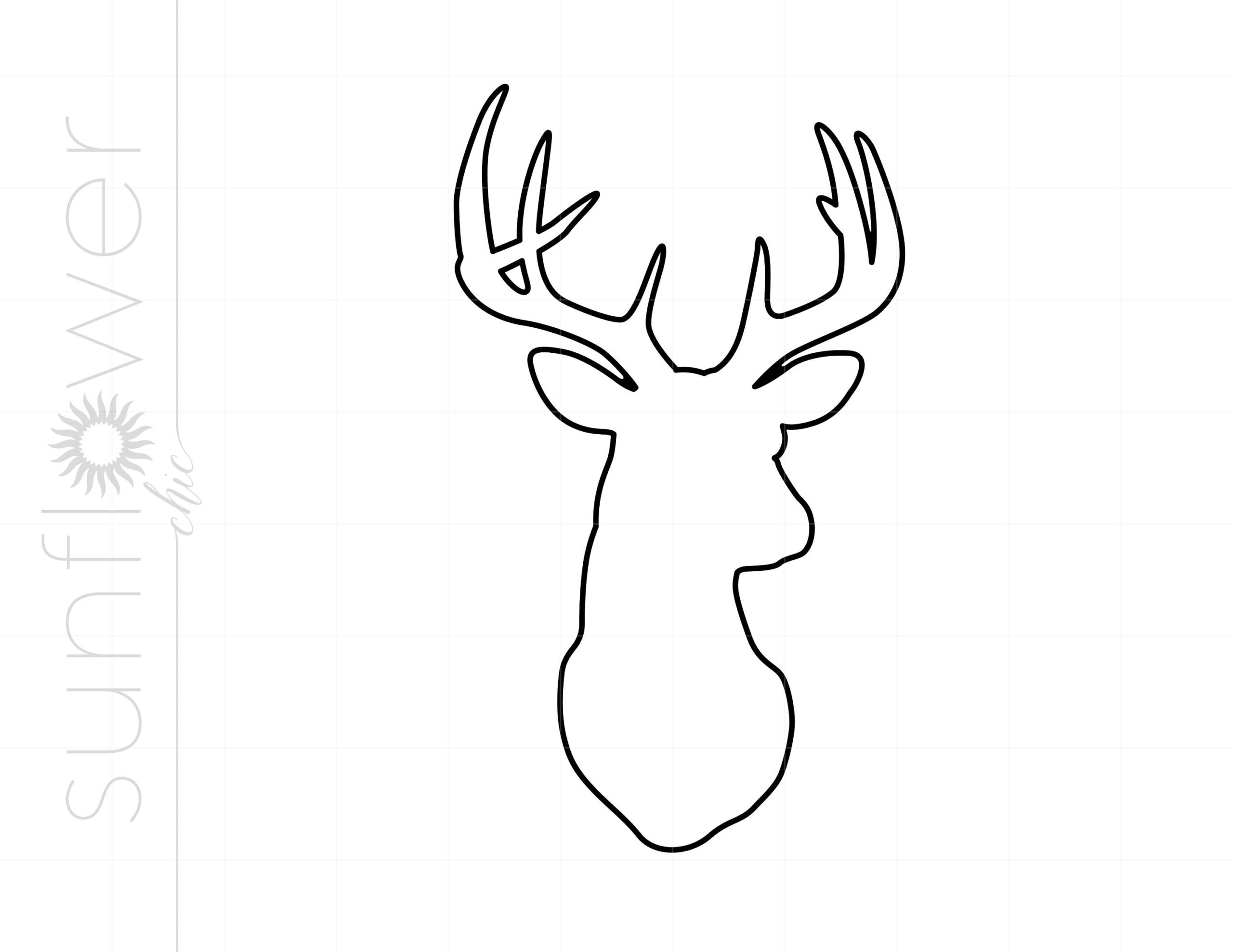 Deer Head Outline SVG Outlined Deer Head Clipart Deer Head 