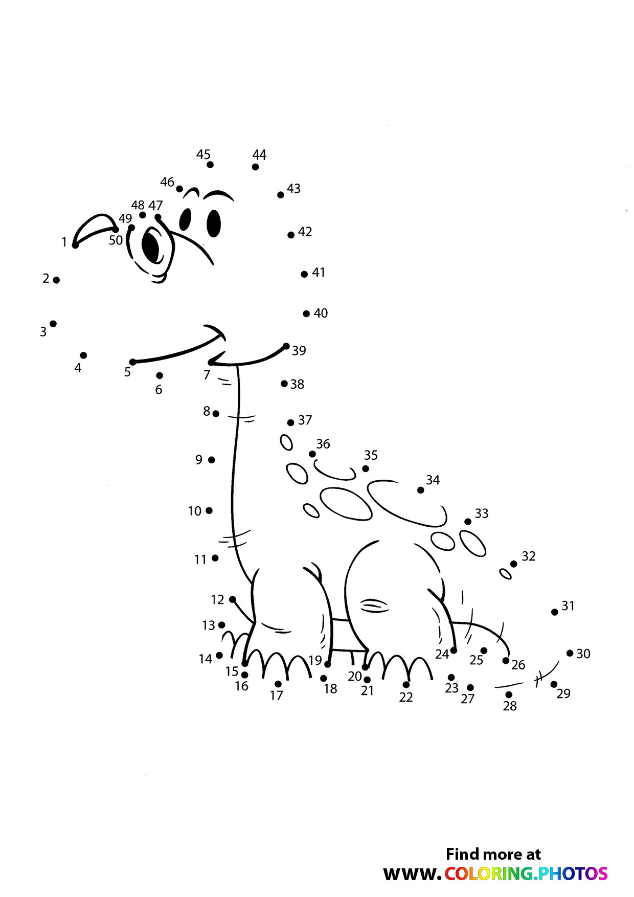 dot to dot dinosaur