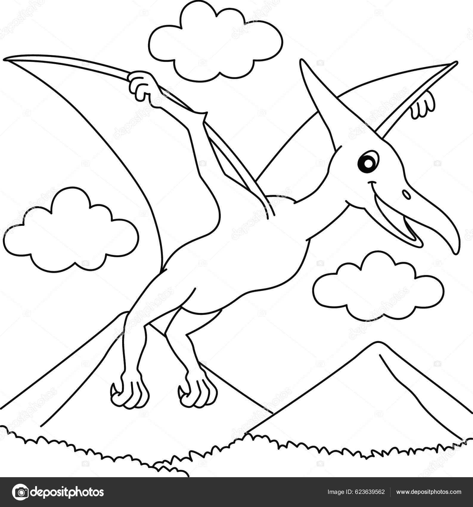 Dinosaur Flying Coloring Operztional Pages