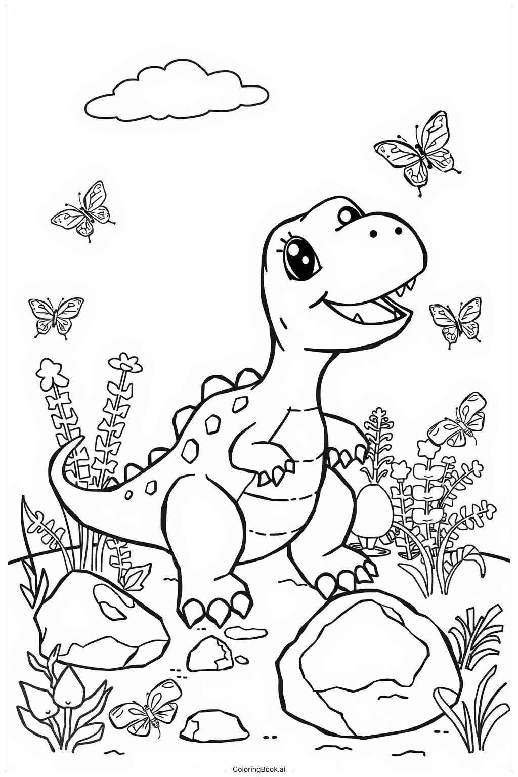 Dinosaur Fossil Discovery Coloring Page Free PDFu0026PNG Printable 