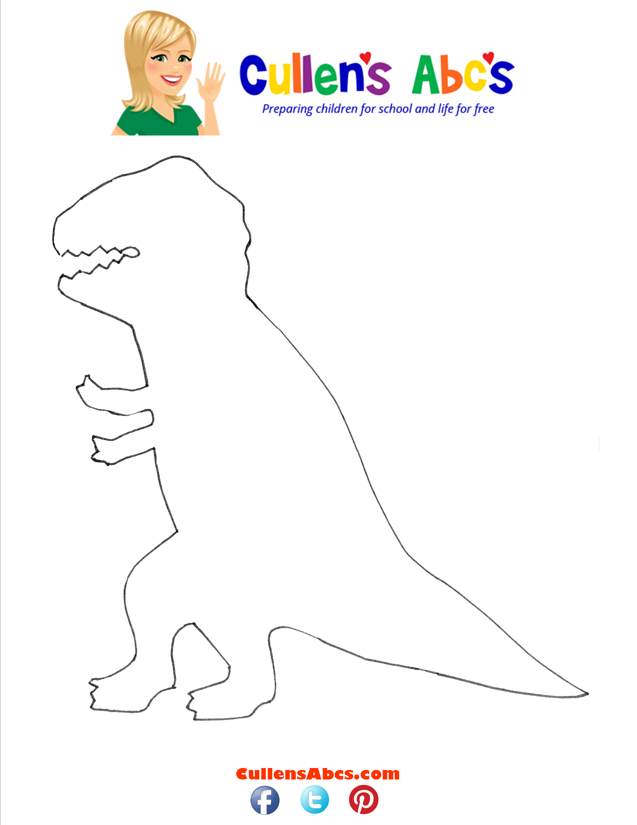 free printable t rex template