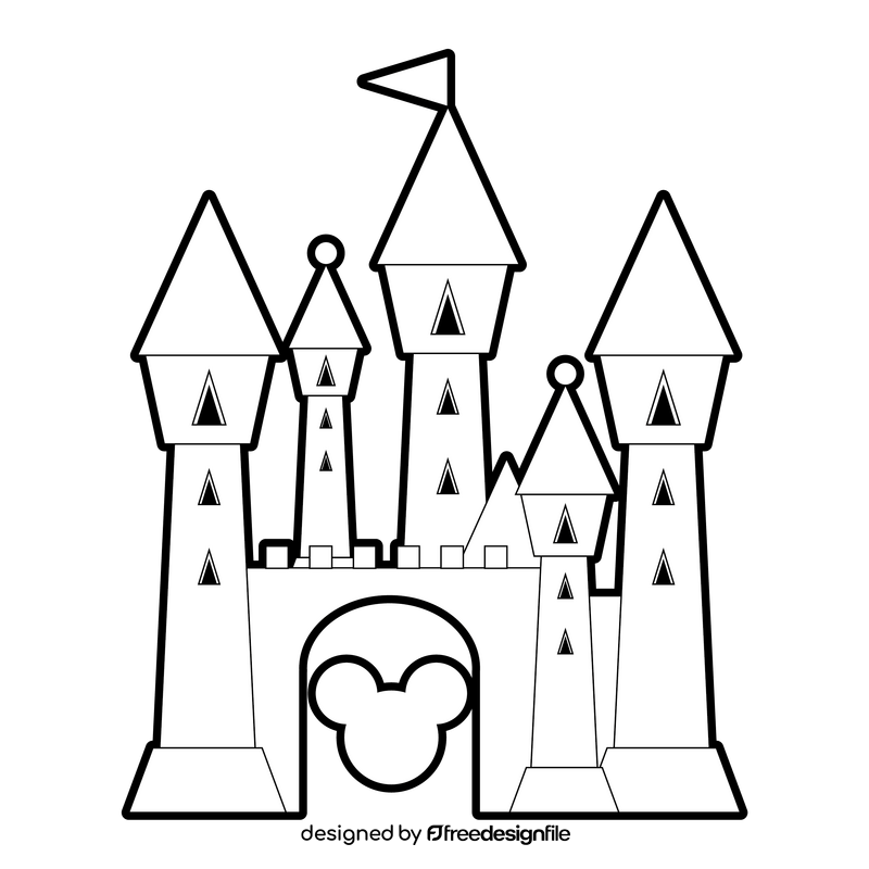 Disney Castle Cartoon Drawing Black And White Clipart Free Download