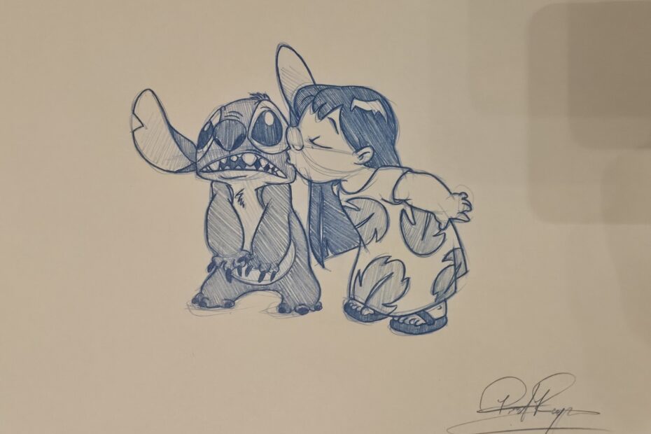Disney Lilo And Stitch Drawing Sketch Animation Art Handmade Signed