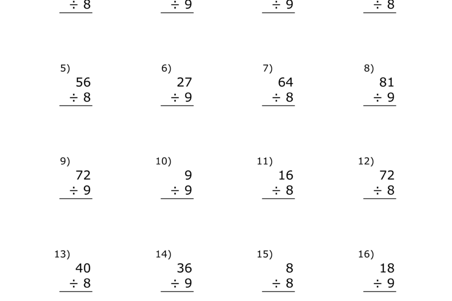 Division Worksheets U0026 Problems Free Printable Math Drills Free
