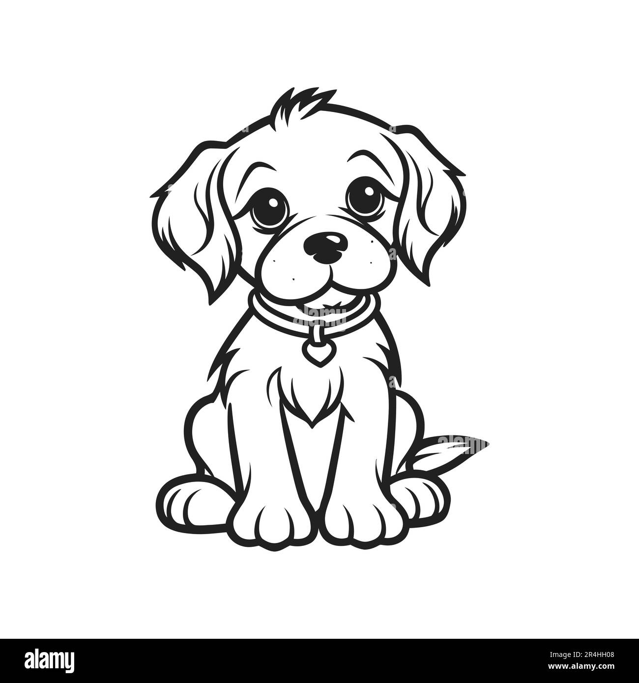 Dog Outline Sketch Vector Hand Drawn Dog Linear Illustration Monochrome Silhouette For Coloring Book Stock Vector Image U0026 Art Alamy