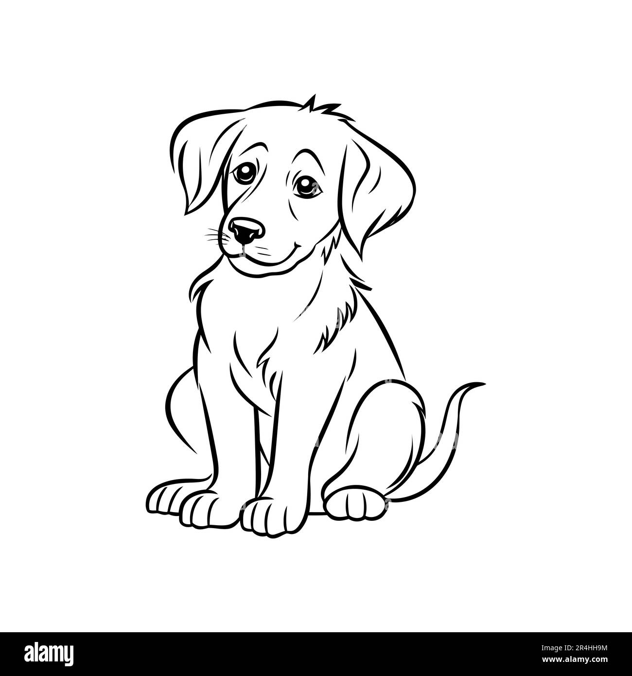 Dog Outline Sketch Vector Hand Drawn Dog Linear Illustration Monochrome Silhouette For Coloring Book Stock Vector Image U0026 Art Alamy