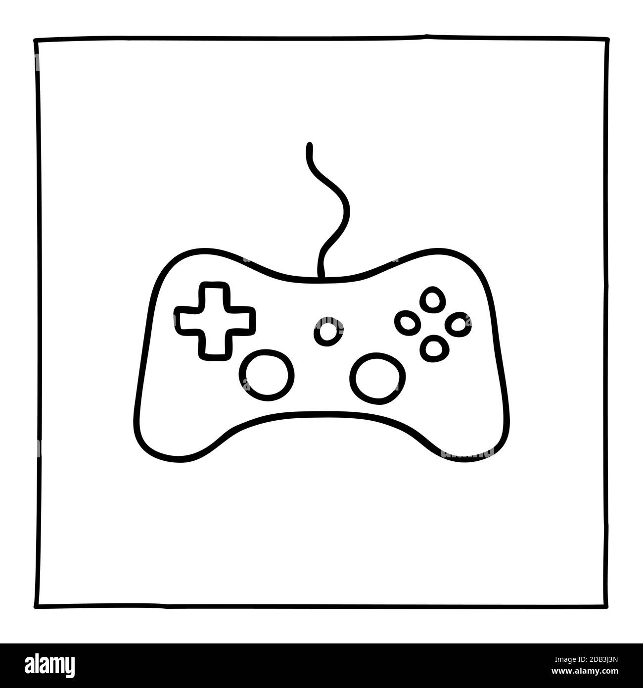 Doodle Video Game Controller Icon Or Logo Hand Drawn With Thin Black Line Stock Vector Image U0026 Art Alamy