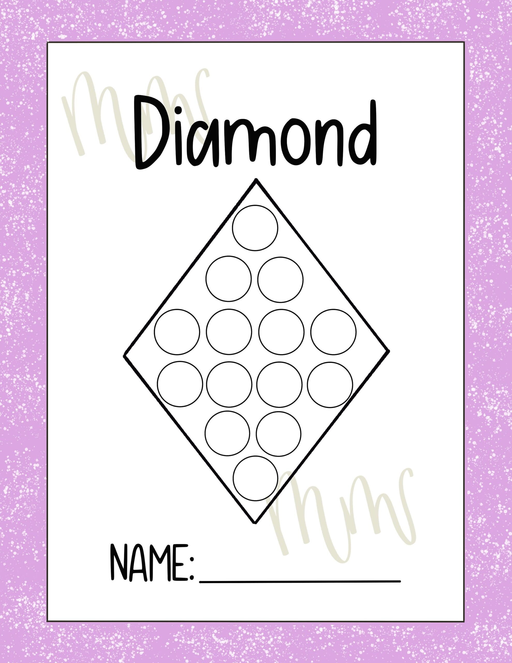 Dot Marker Diamond Shape Pastel Purple Etsy