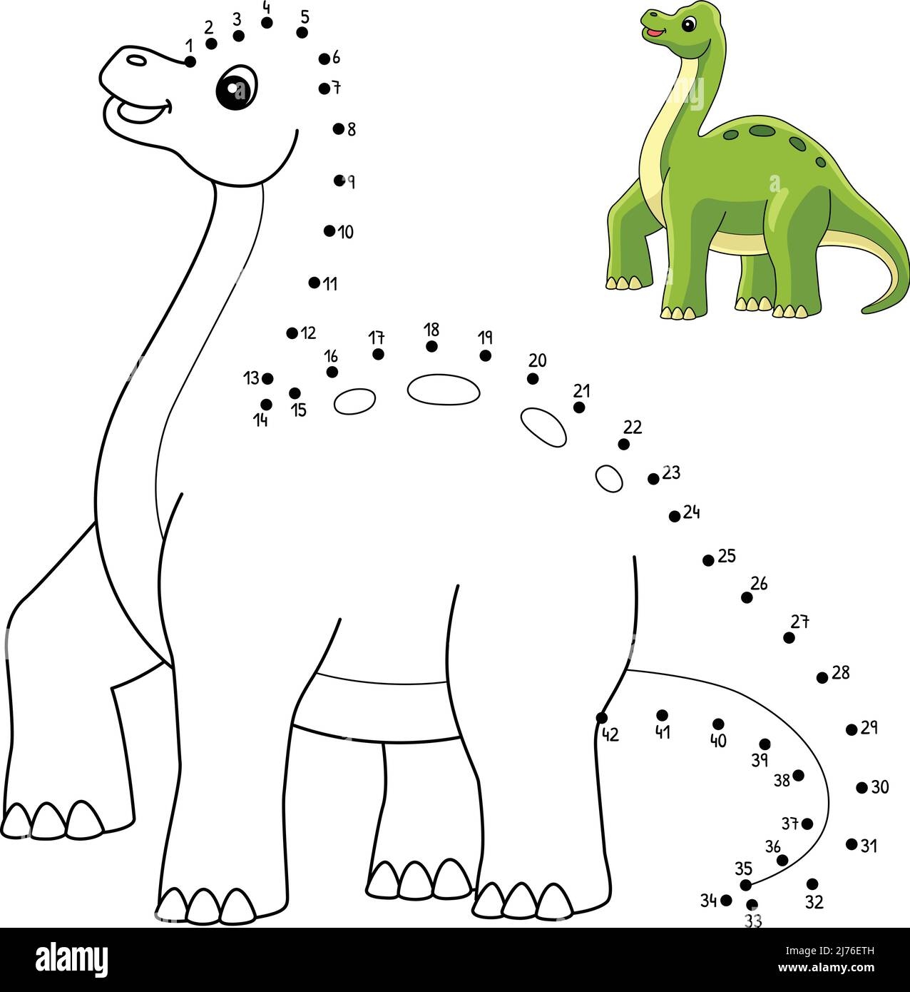 Dot To Dot Brachiosaurus Dinosaur Isolated Stock Vector Image U0026 Art Alamy