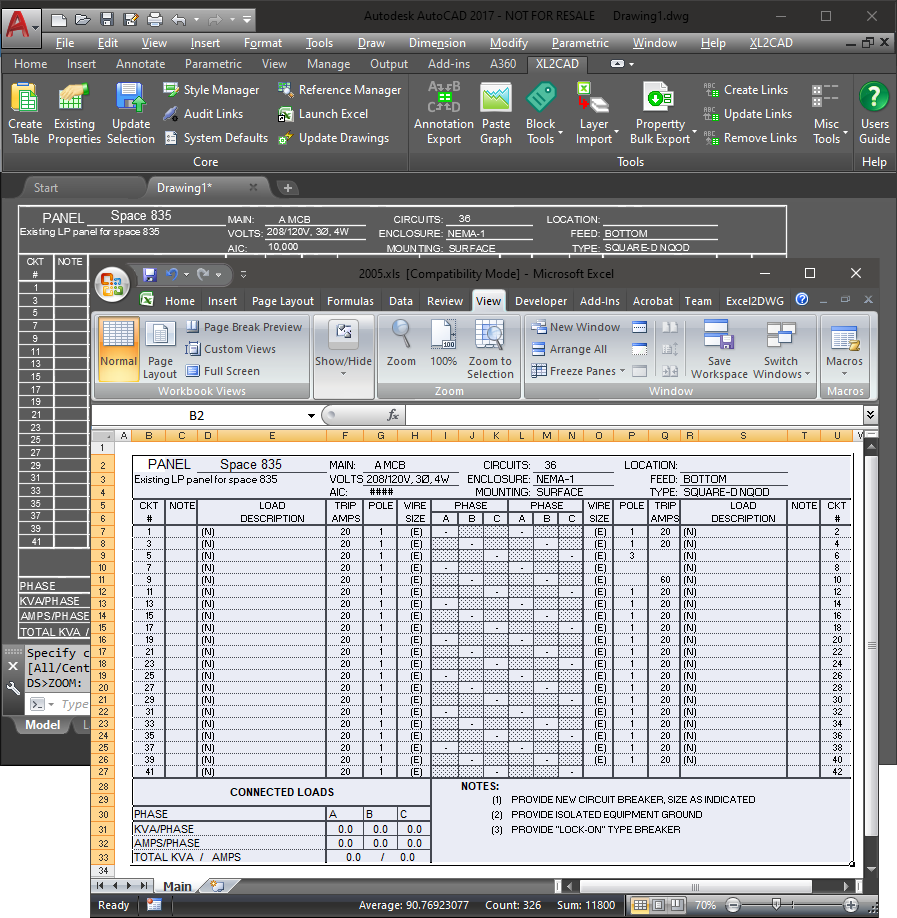 DotSoft XL2CAD AutoCAD BricsCAD And IntelliCAD Excel Import Export