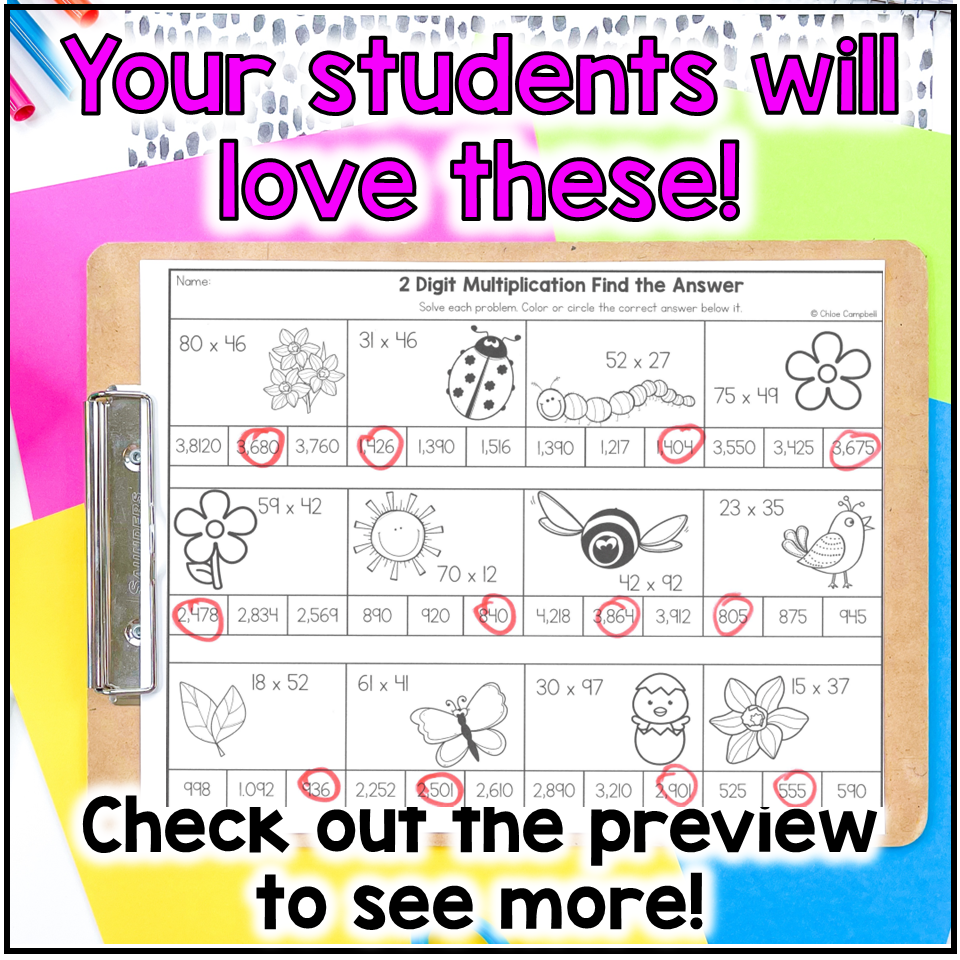 multiplication math worksheets