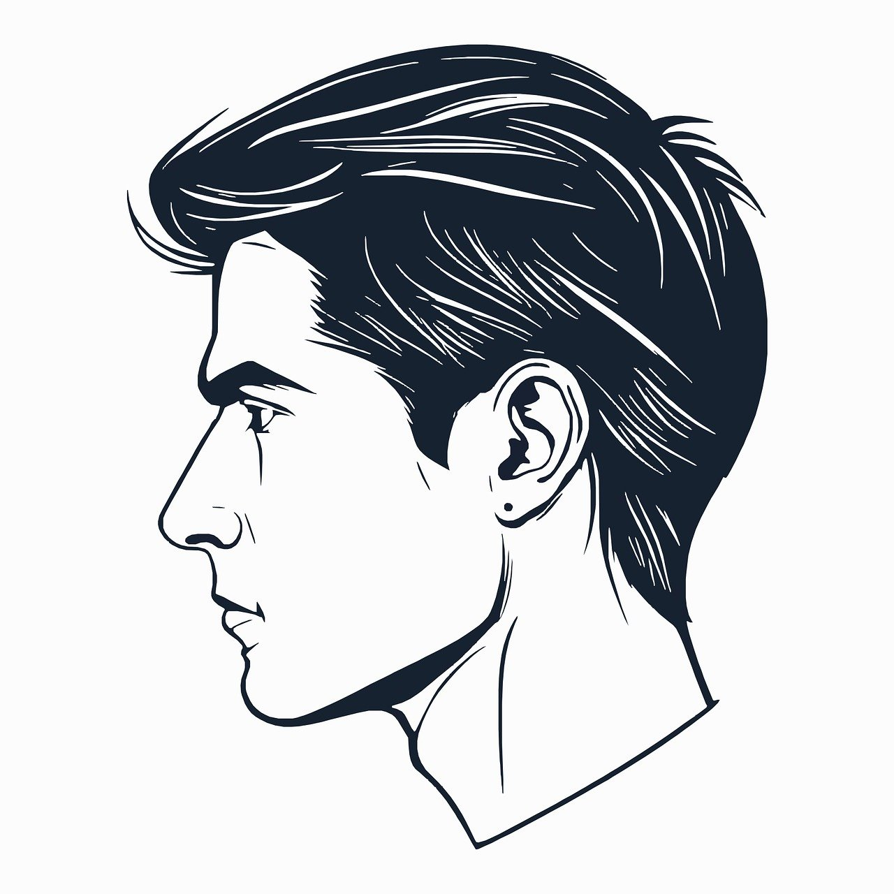 Download Man Side Profile Drawing Royalty Free Vector Graphic Pixabay