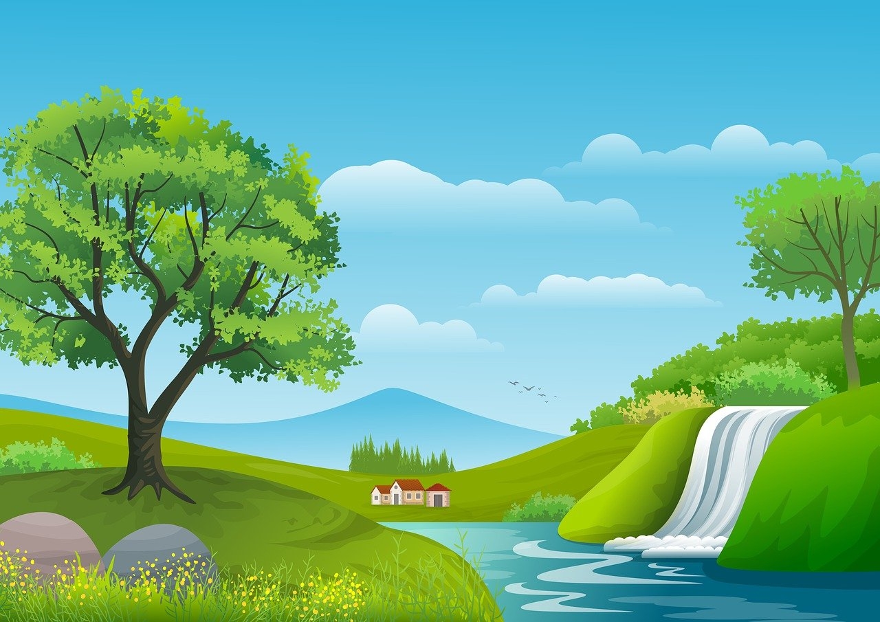 Download Nature Background Drawing Royalty Free Stock 