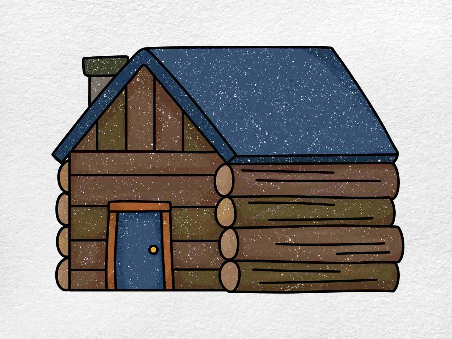 Draw A Log Cabin HelloArtsy