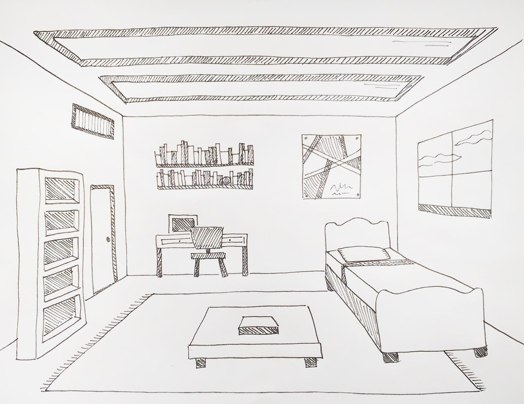 Drawing A Room Using One Point Perspective