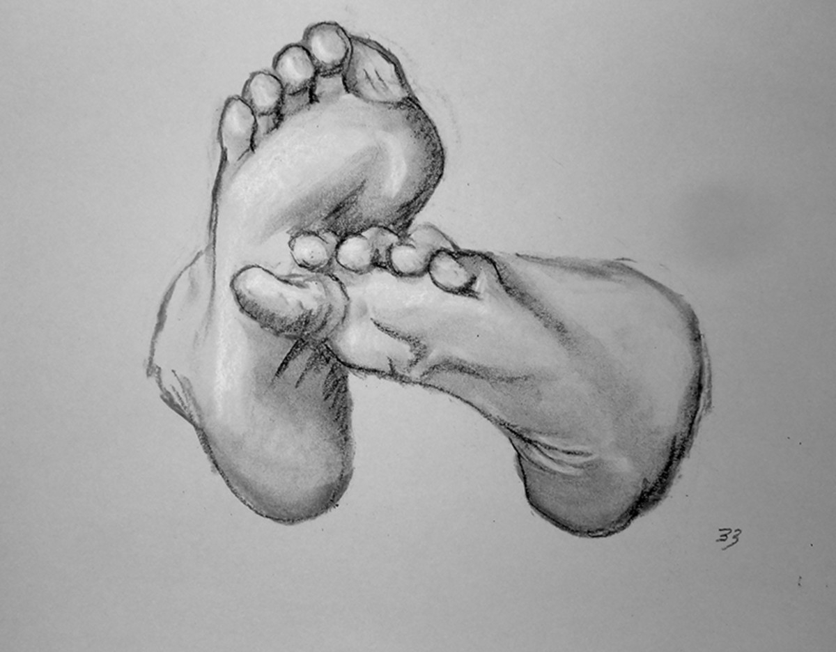 drawing a foot