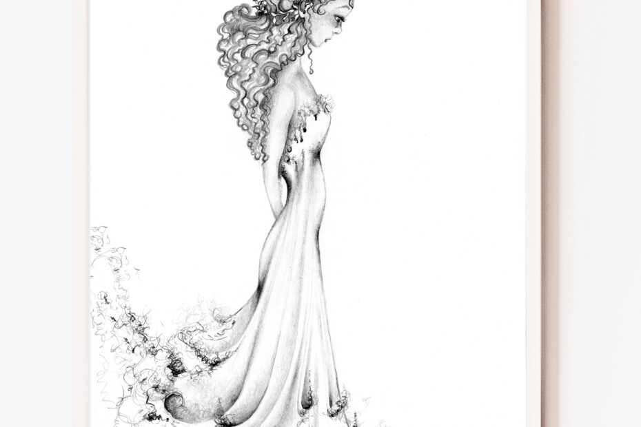 Drawing Of A Girl Beautiful Girl Drawing Pretty Girl Print Fine