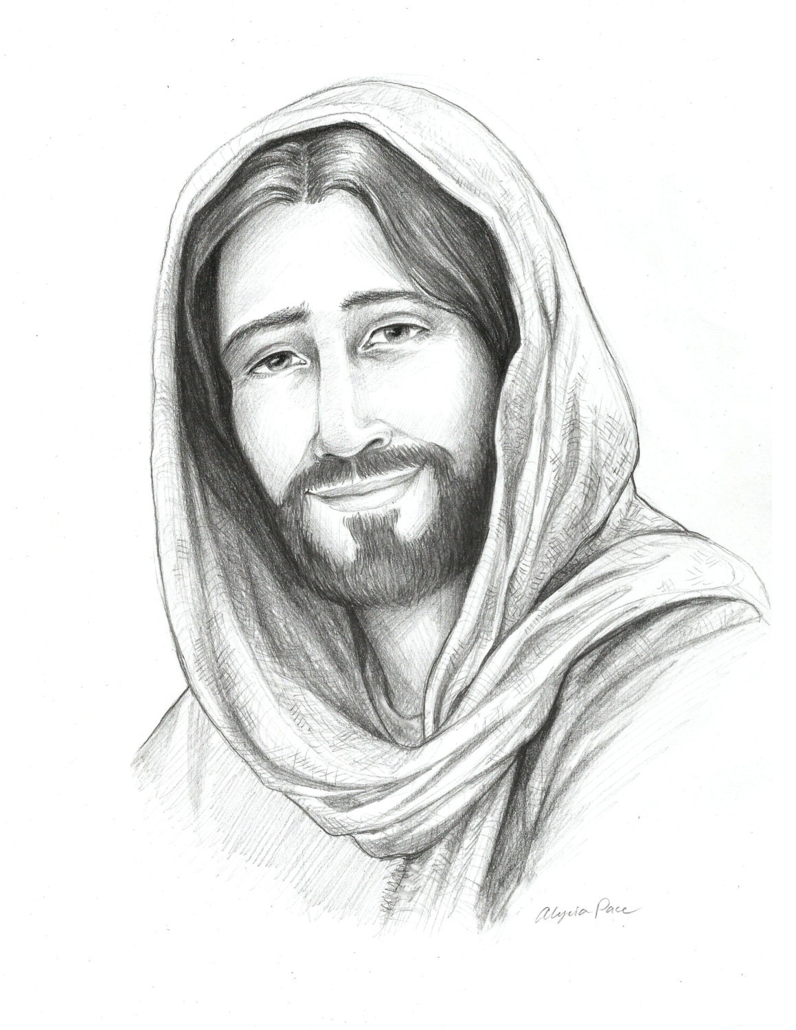 Drawing Of Christ Sketch Of Jesus Religious Art Savior Of The World Pencil Sketch Christian LDS Mormon