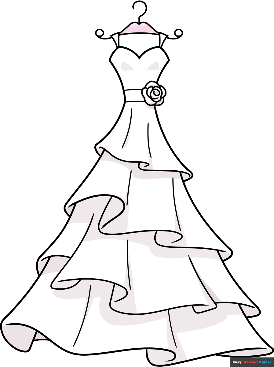 Dress Pictures To Draw Dress Drawing Step By Step Top