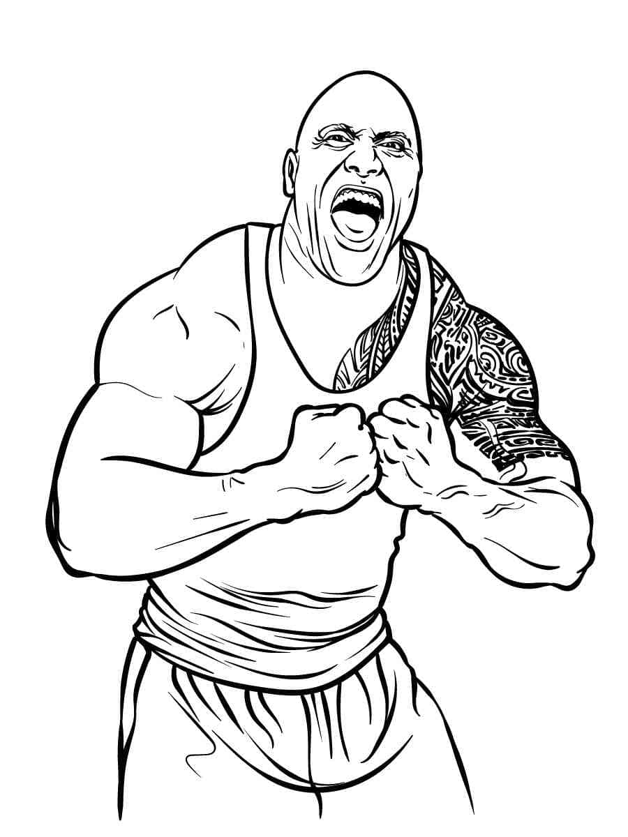 Dwayne Johnson The Rock Coloring Page Download Print Or Color Online For Free