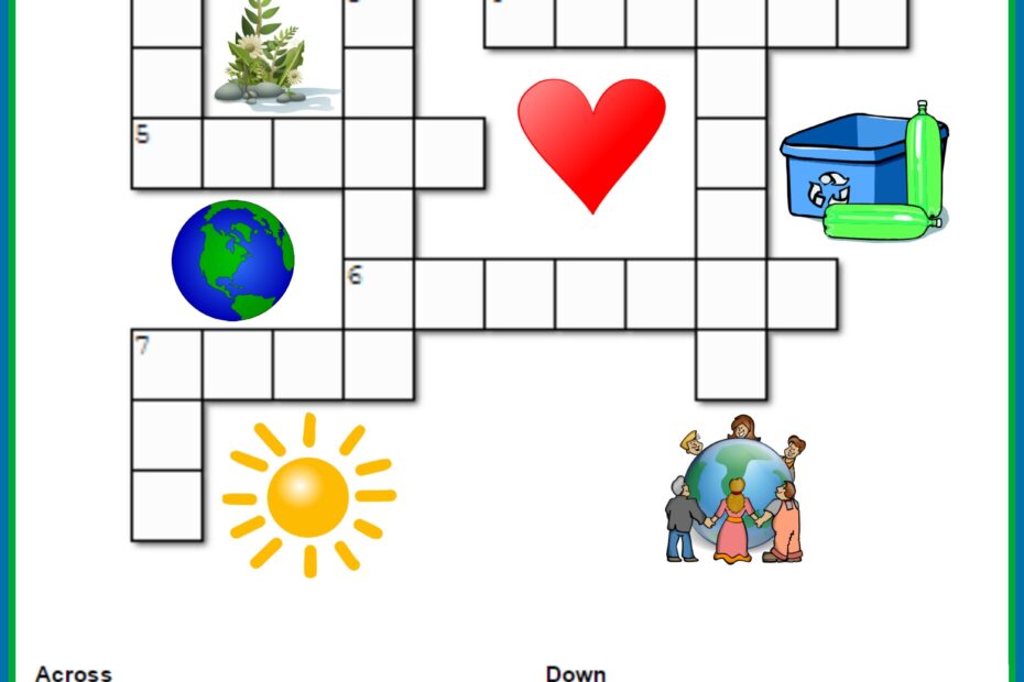 Earth Day Crossword Puzzle Thrifty Mommas Tips