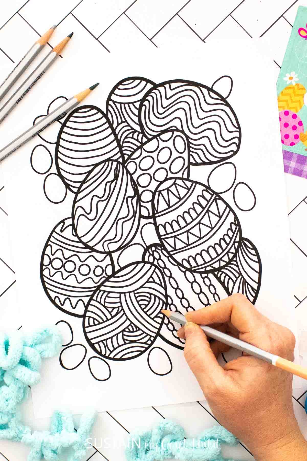 Easter Egg Coloring Pages FREE Printable Sustain My Craft Habit