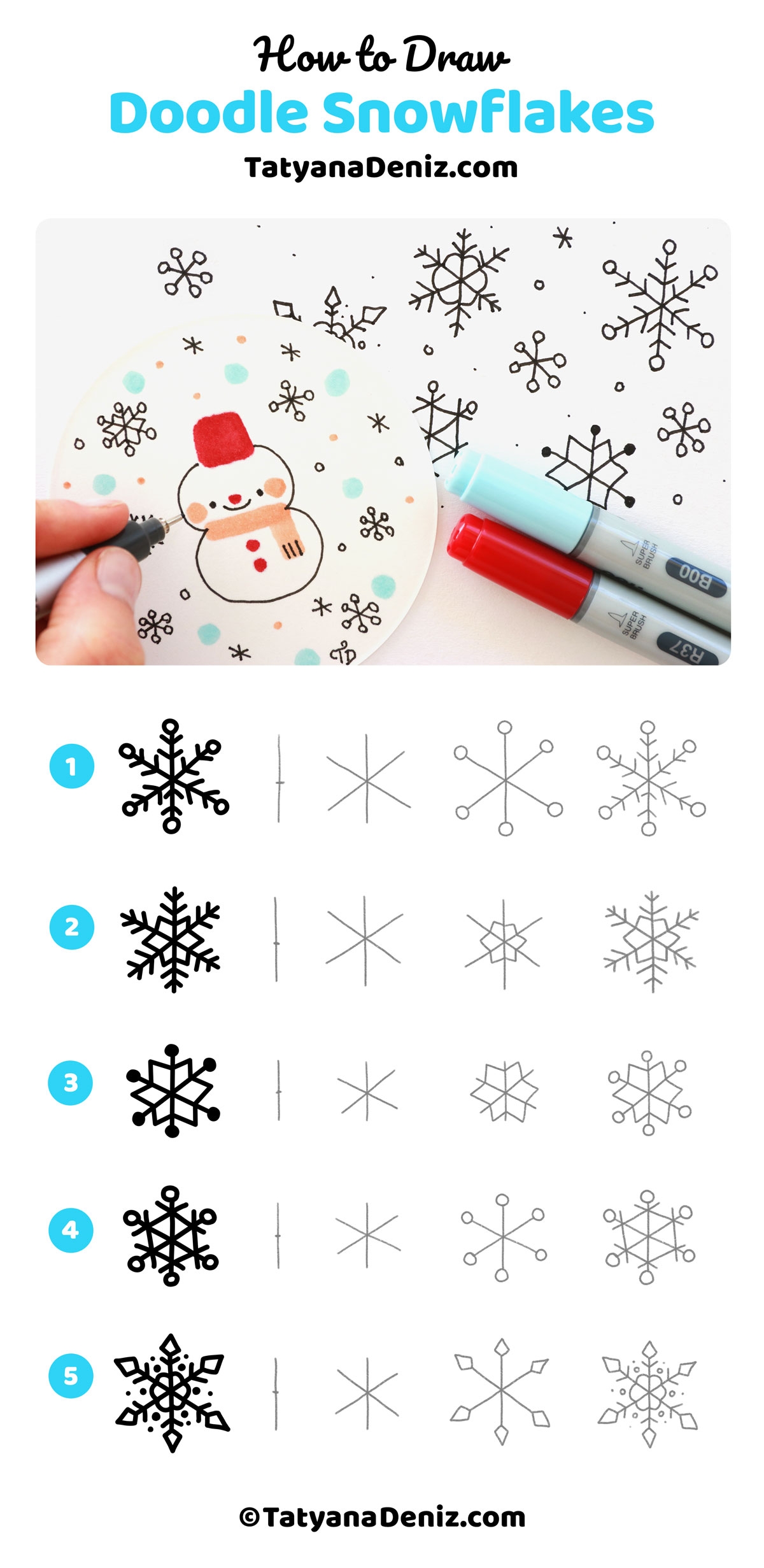 how to draw a snowflake easy
