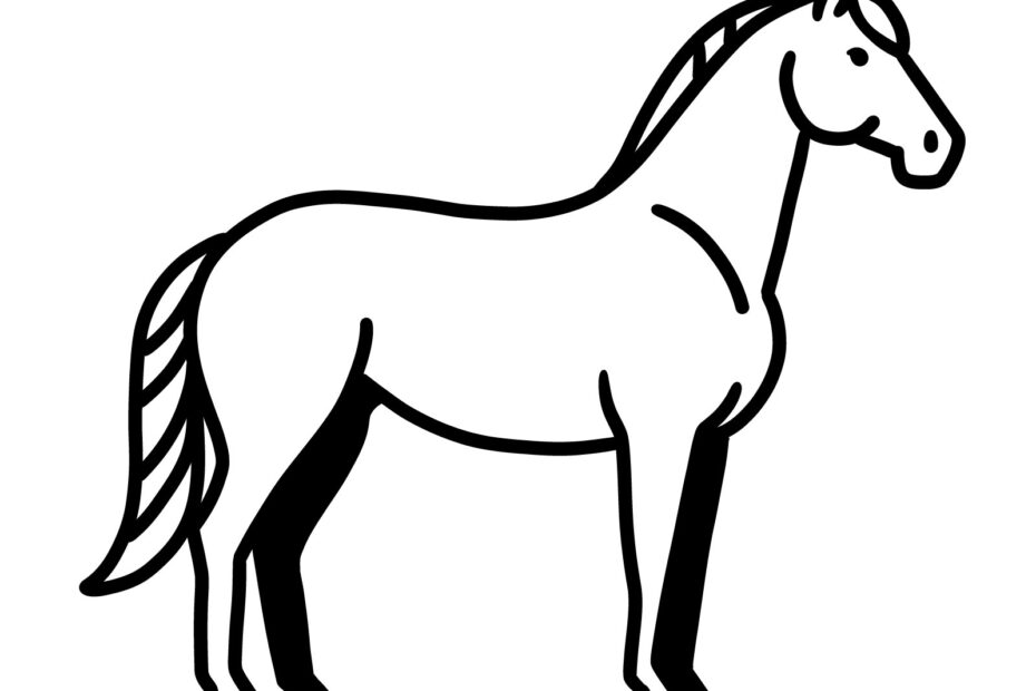 Easy Drawing Tutorial How To Draw A Horse Standing Sideways