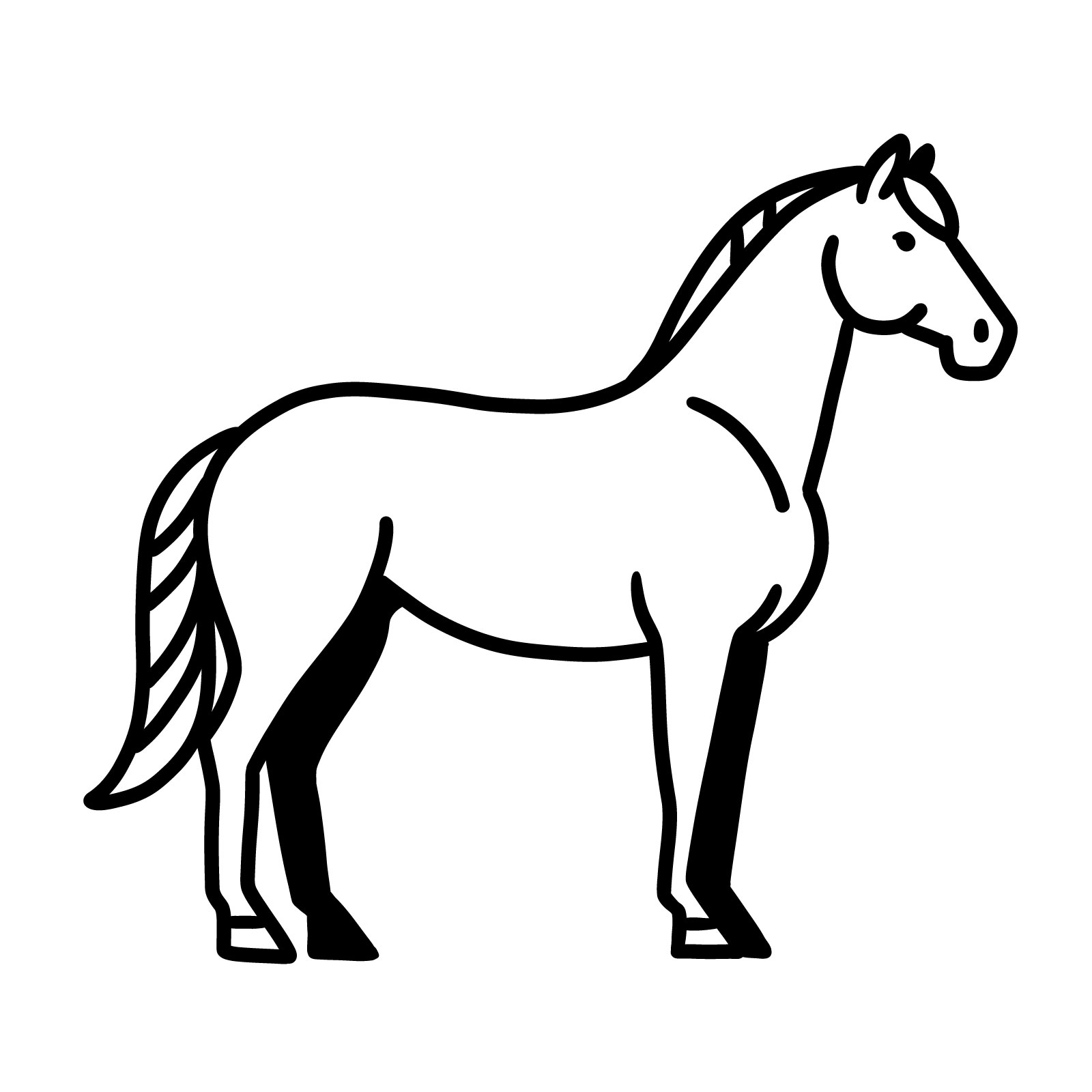 Easy Drawing Tutorial How To Draw A Horse Standing Sideways