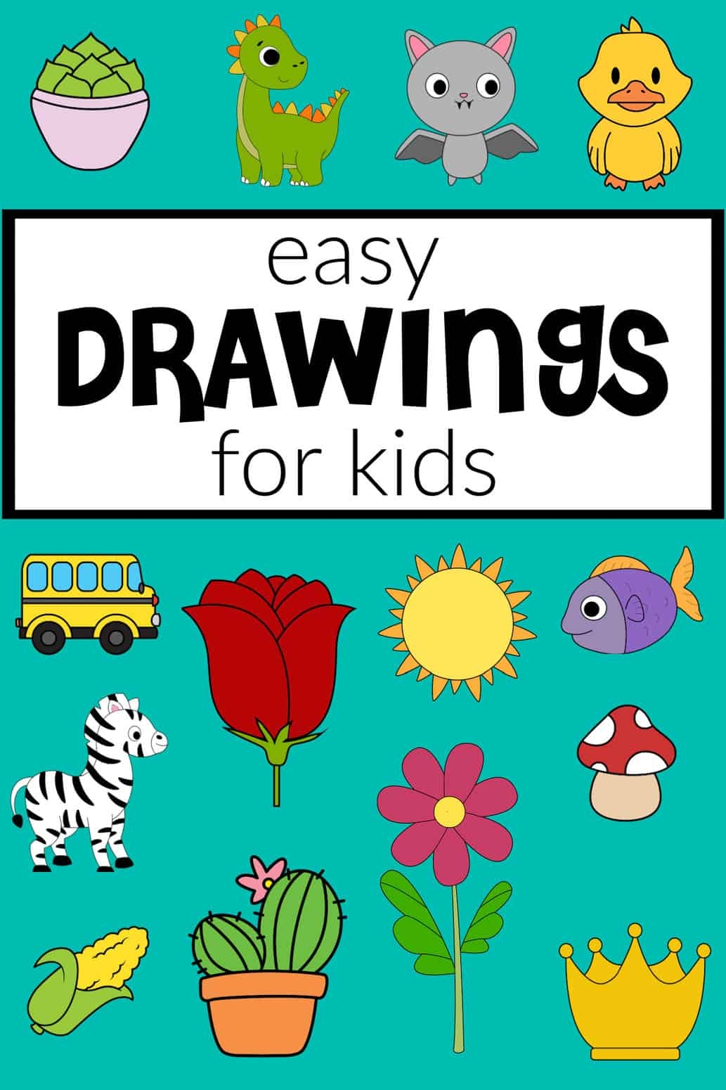 Easy Drawings For Kids Made With HAPPY