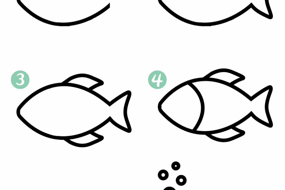 Easy Fish Drawing Step By Step Printable Crafty Morning