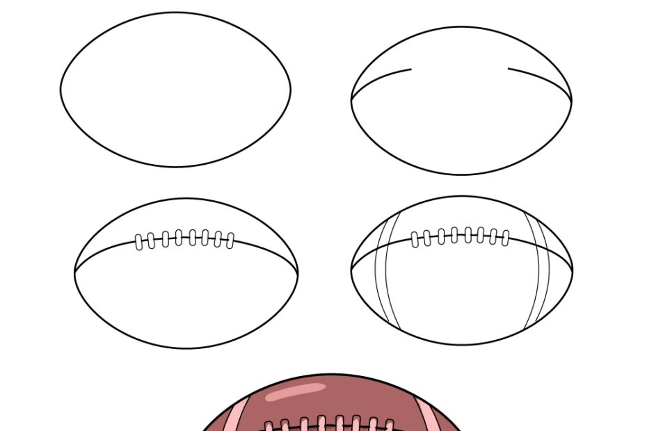 Easy Football Drawing How To Draw A Football Step By Step