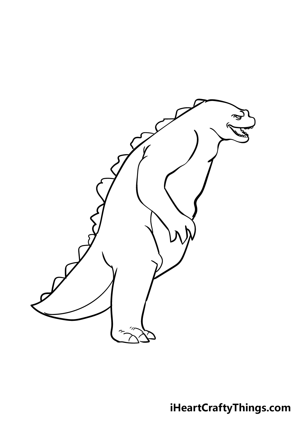 Easy Godzilla Drawing How To Draw Godzilla Step By Step