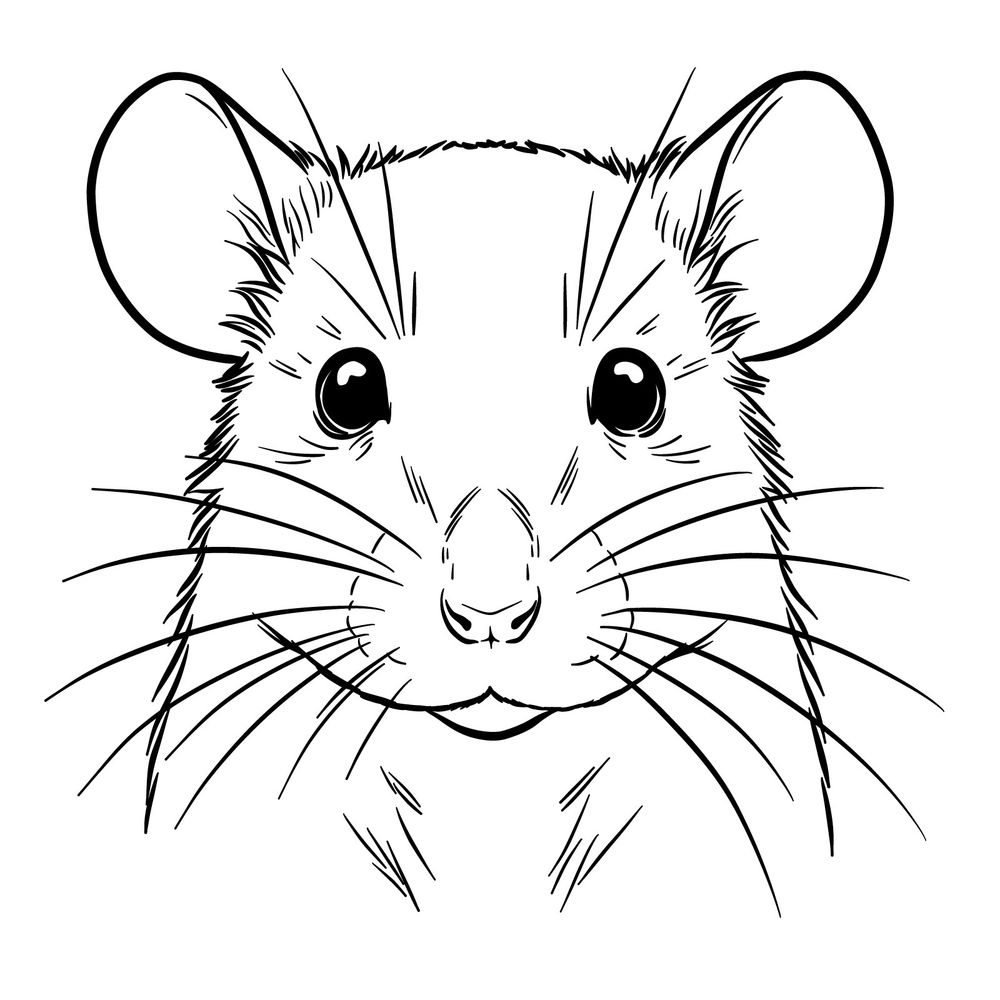 Easy Guide On How To Draw A Rat s Head From The Front