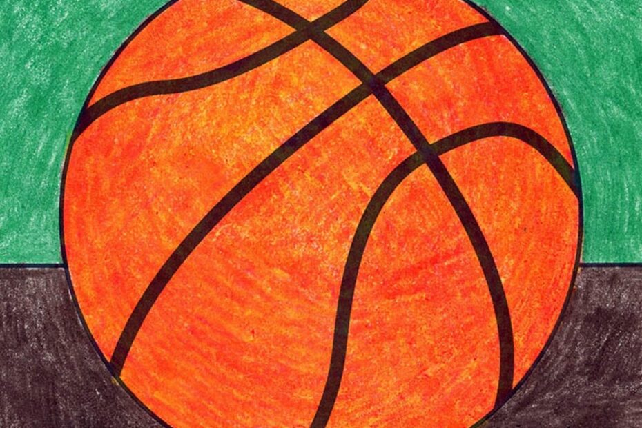 Easy How To Draw A Basketball Tutorial Video U0026 Basketball Coloring Page