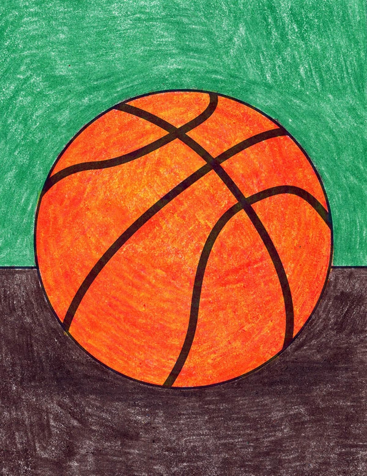 Easy How To Draw A Basketball Tutorial Video U0026 Basketball Coloring Page