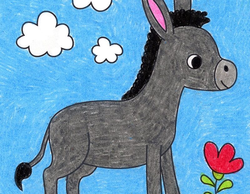 Easy How To Draw A Donkey Tutorial