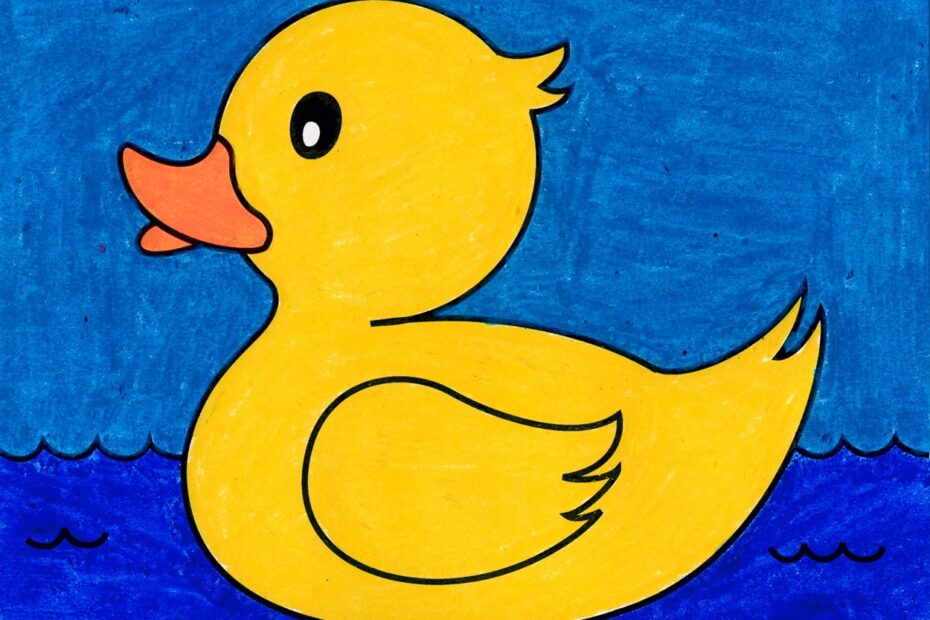 Easy How To Draw A Rubber Duck Tutorial And Coloring Page