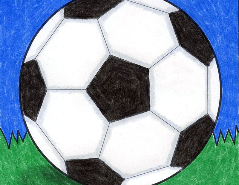 Easy How To Draw A Soccer Ball Tutorial And Soccer Ball Tutorial