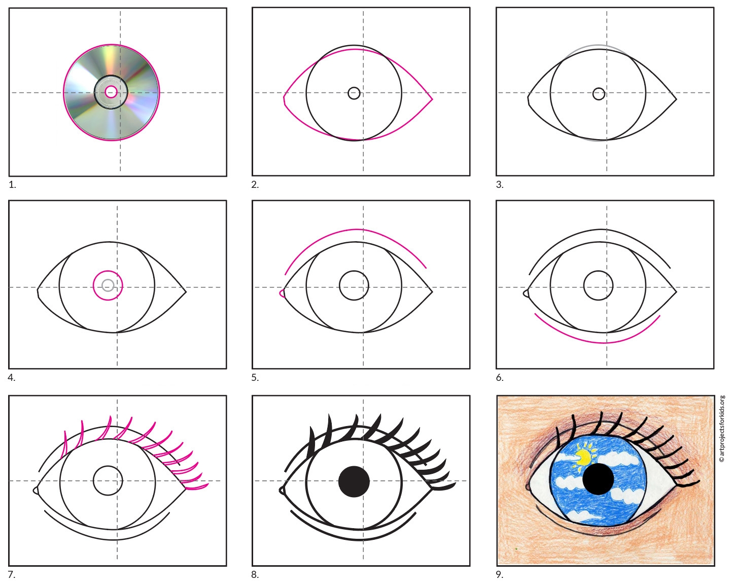 how to draw eyeballs