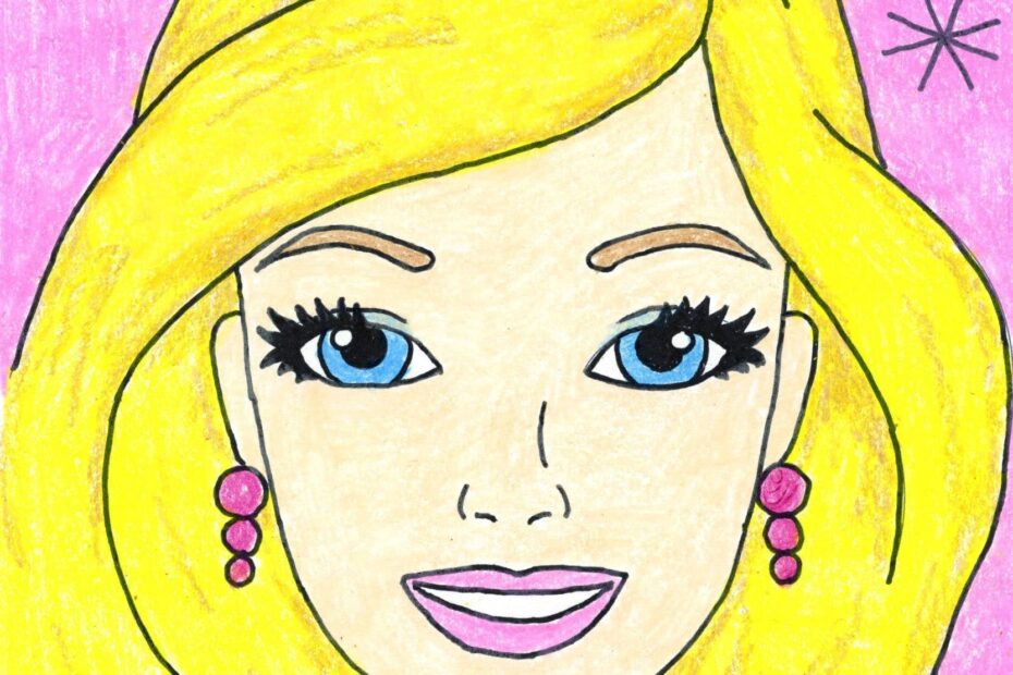Easy How To Draw Barbie Tutorial Video And Barbie Coloring Page