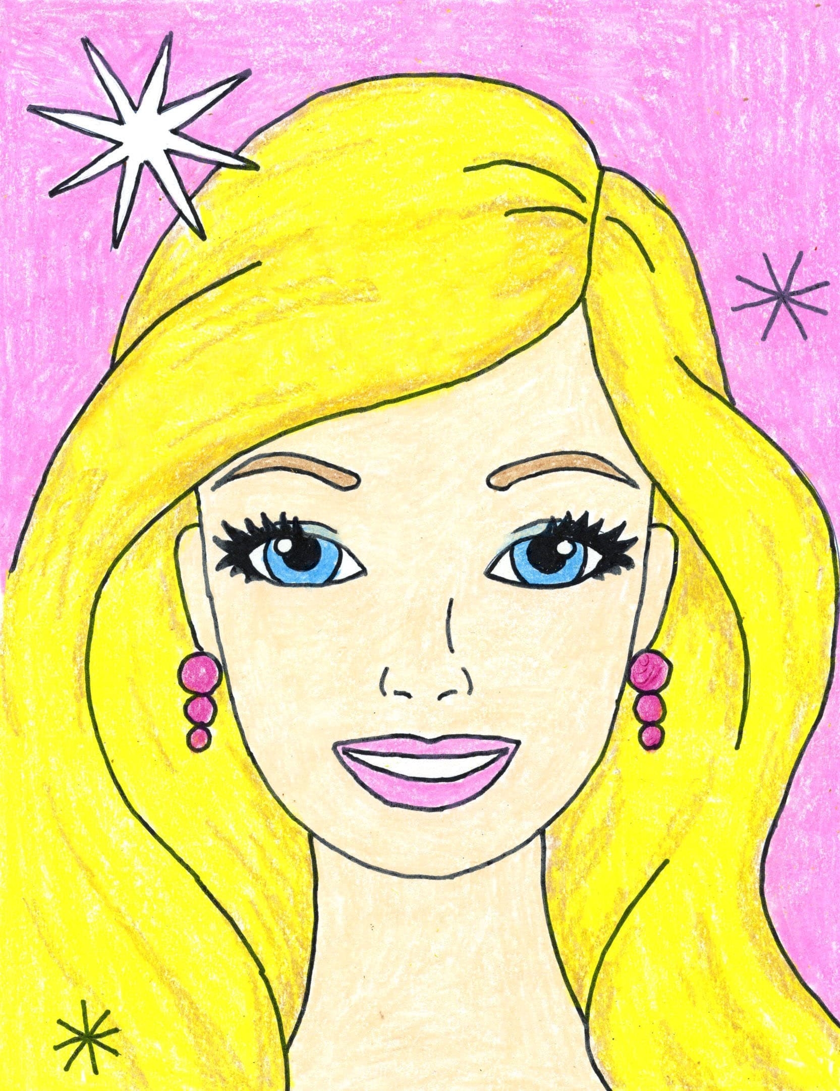 Easy How To Draw Barbie Tutorial Video And Barbie Coloring Page