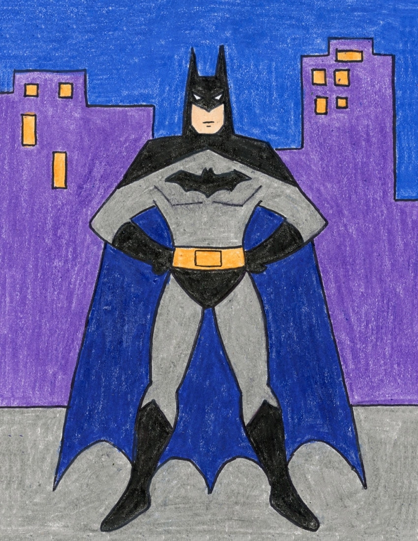 Easy How To Draw Batman Tutorial And Batman Coloring Page
