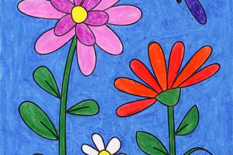 Easy How To Draw Flowers Tutorial Video U0026 Flowers Coloring Page